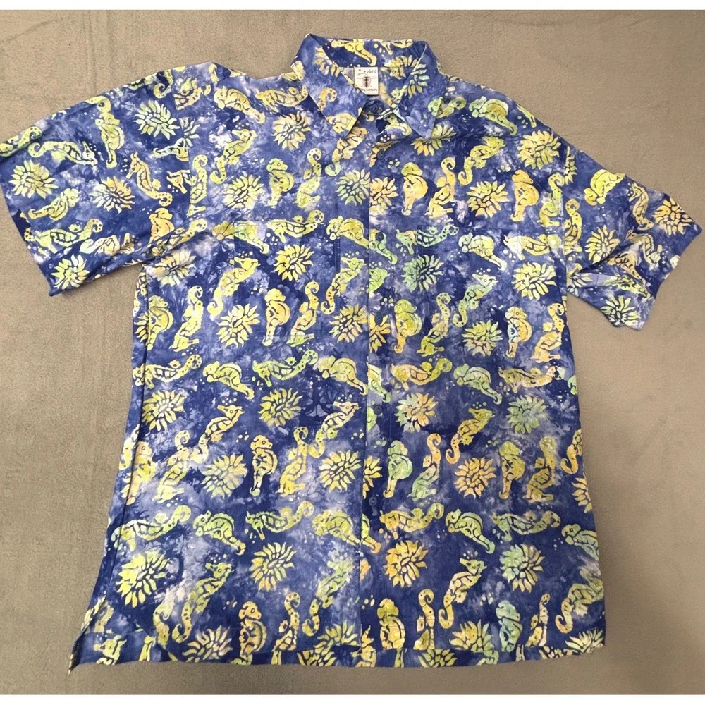 Tybee Island Clothing Company Hawaiian Camp Shirt Men's XL 100% Cotton